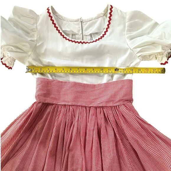 VTG 60s Dress Handmade Cottage Prairie Peasant Square Dance Western Girl’s SZ 6 - Picture 7 of 16